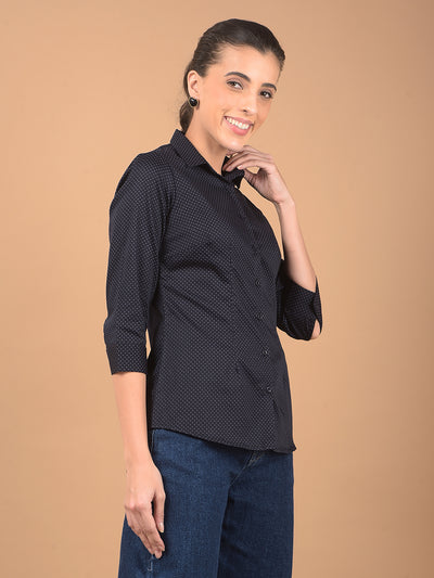 Navy Blue Printed Shirt