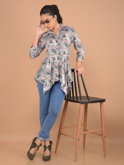 Multi-Color Printed Shirt-Women Shirts-Crimsoune Club