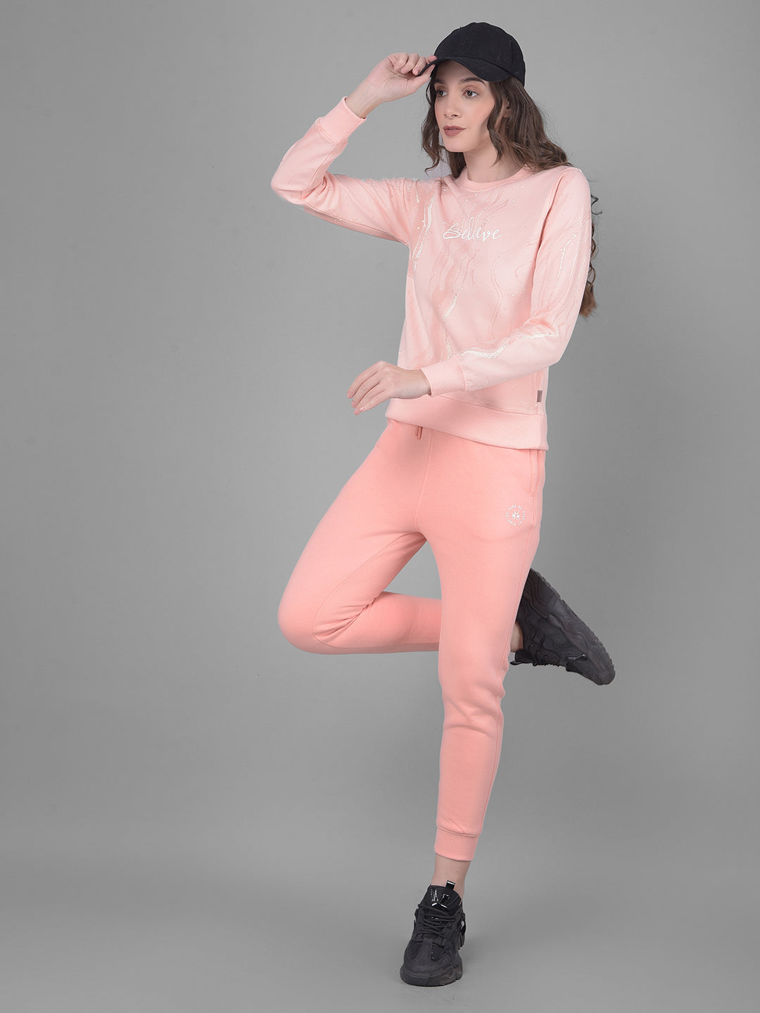 Pink Joggers Trackpants-Women Trackpants-Crimsoune Club