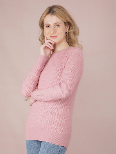 Pink Sweater-Women Sweaters-Crimsoune Club