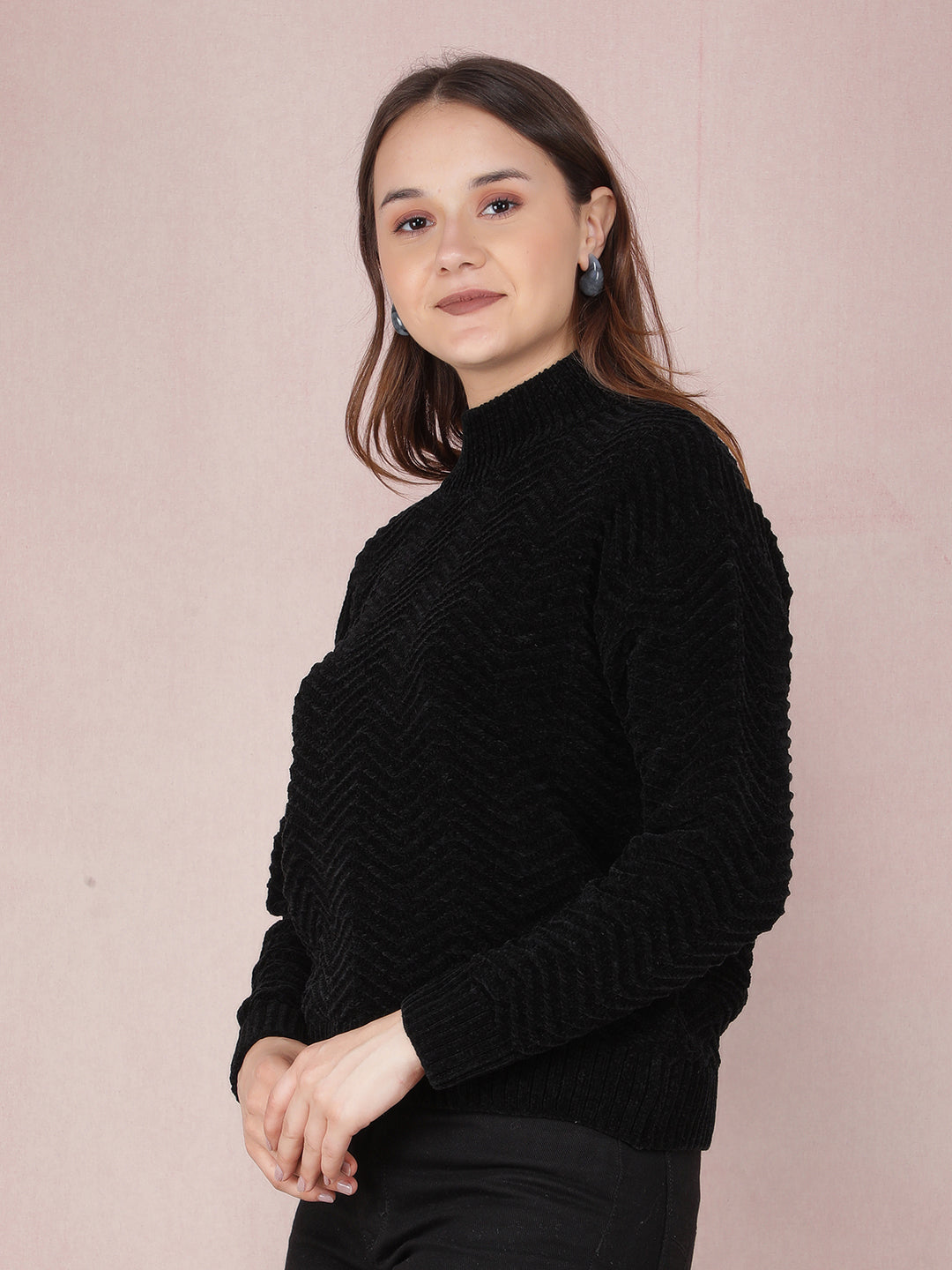 Black Sweater-Women Sweaters-Crimsoune Club