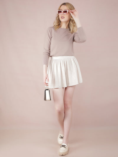 Beige Sweater-Women Sweaters-Crimsoune Club