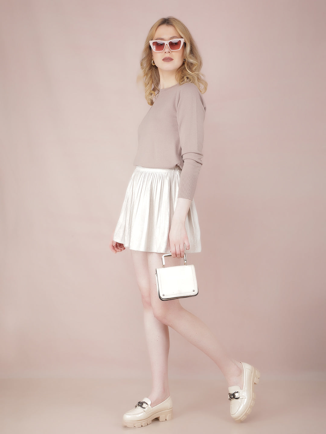 Beige Sweater-Women Sweaters-Crimsoune Club