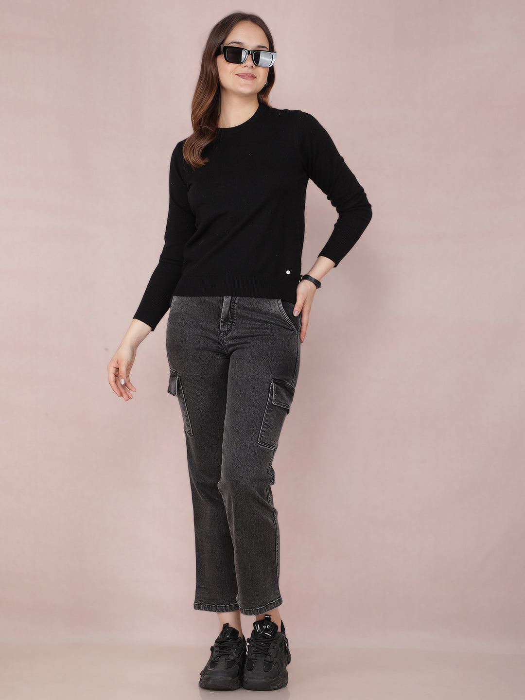 Black Sweater-Women Sweaters-Crimsoune Club