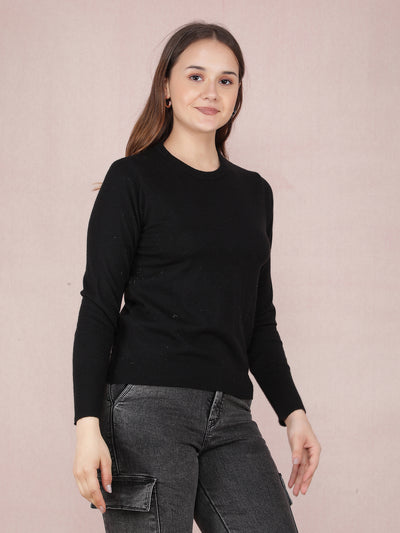 Black Sweater-Women Sweaters-Crimsoune Club