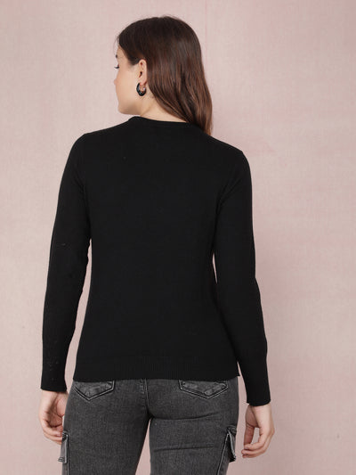 Black Sweater-Women Sweaters-Crimsoune Club