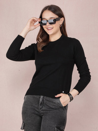 Black Sweater-Women Sweaters-Crimsoune Club