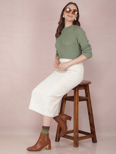 Green Sweater-Women Sweaters-Crimsoune Club