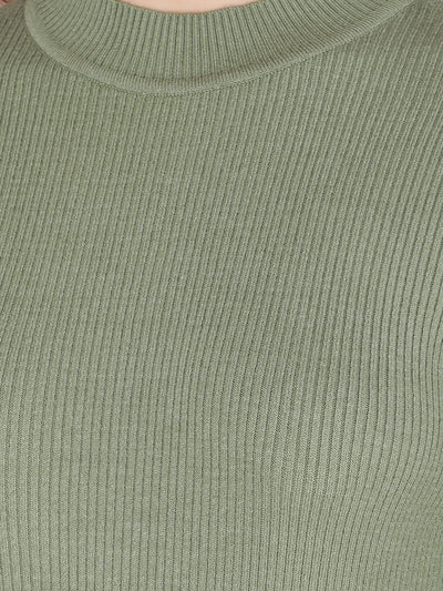 Green Sweater-Women Sweaters-Crimsoune Club