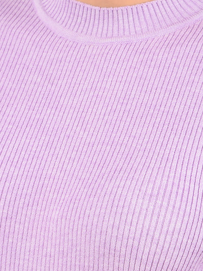 Purple Jacquard Sweater-Women Sweaters-Crimsoune Club