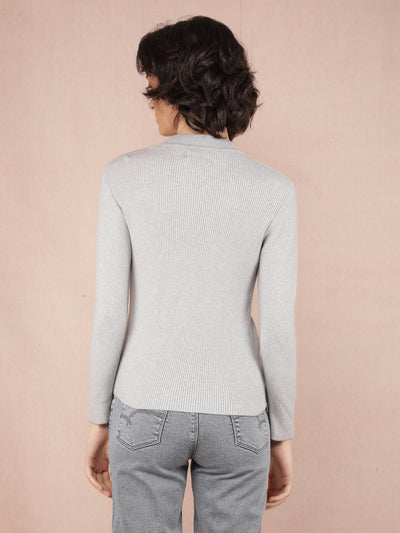 Grey Sweater-Women Sweaters-Crimsoune Club