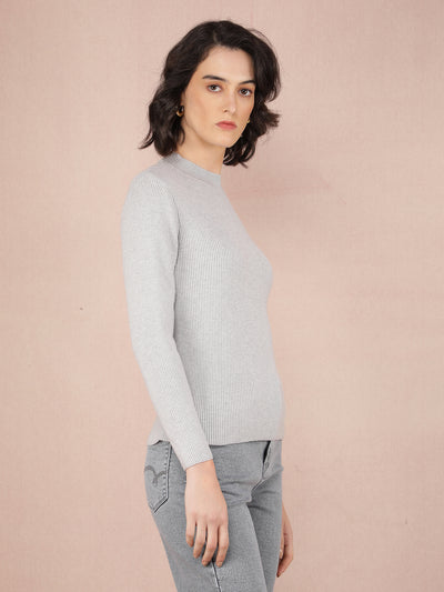 Grey Sweater-Women Sweaters-Crimsoune Club