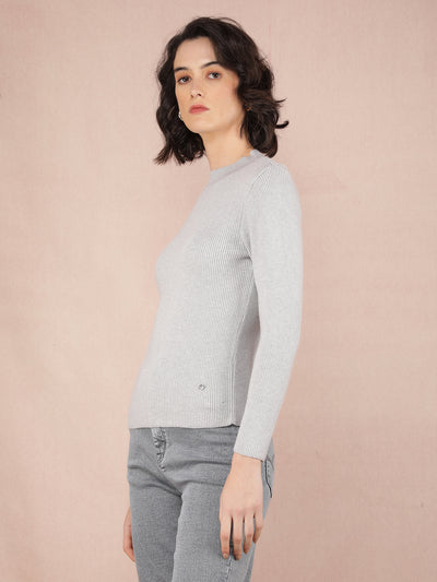 Grey Sweater-Women Sweaters-Crimsoune Club