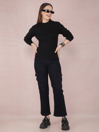 Black Sweater-Women Sweaters-Crimsoune Club