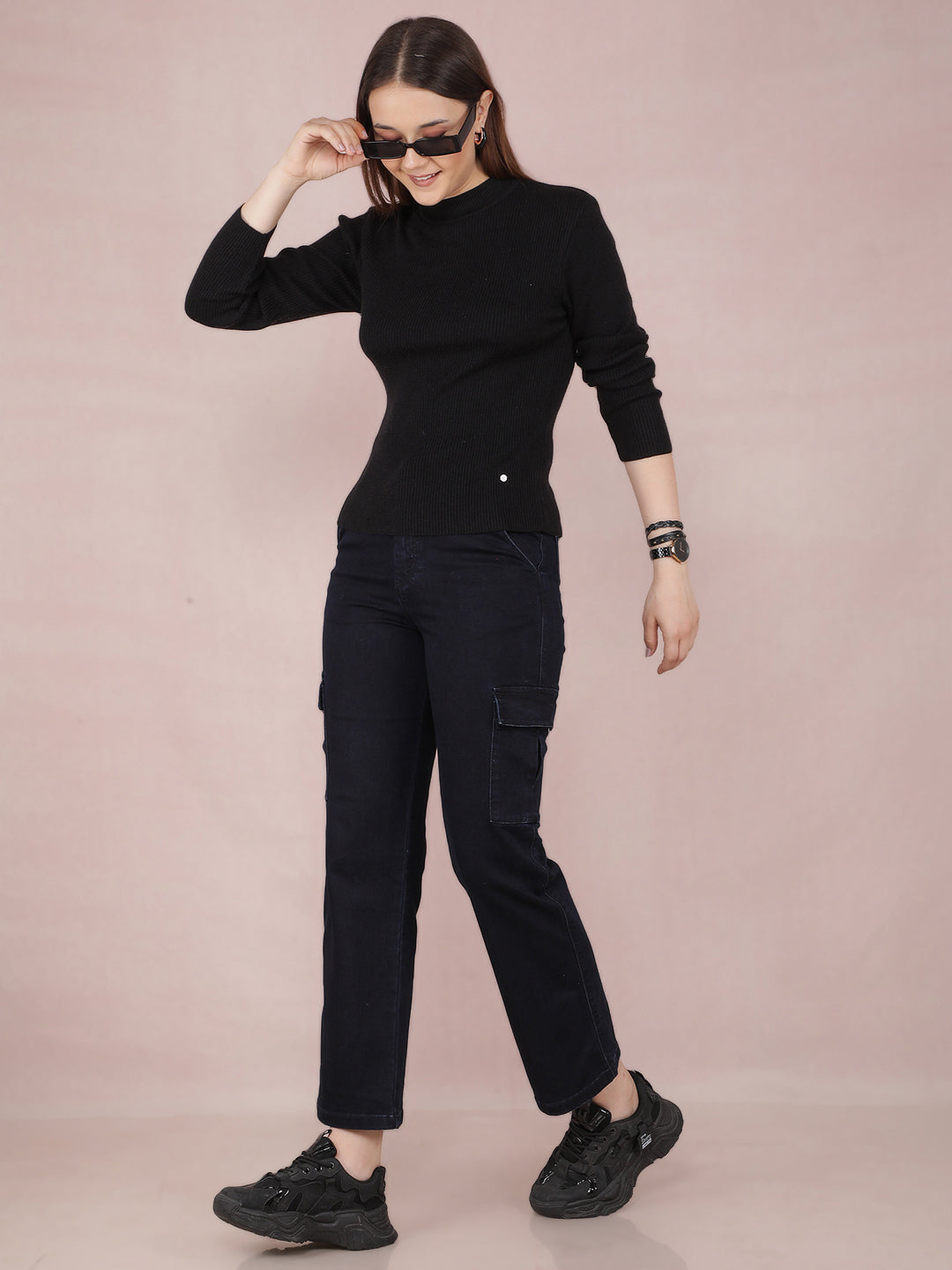 Black Sweater-Women Sweaters-Crimsoune Club