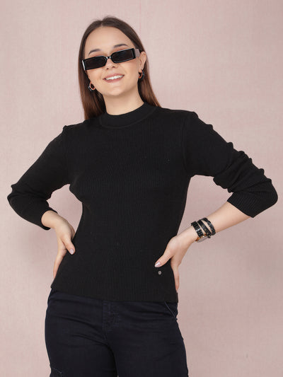 Black Sweater-Women Sweaters-Crimsoune Club