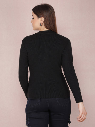 Black Sweater-Women Sweaters-Crimsoune Club