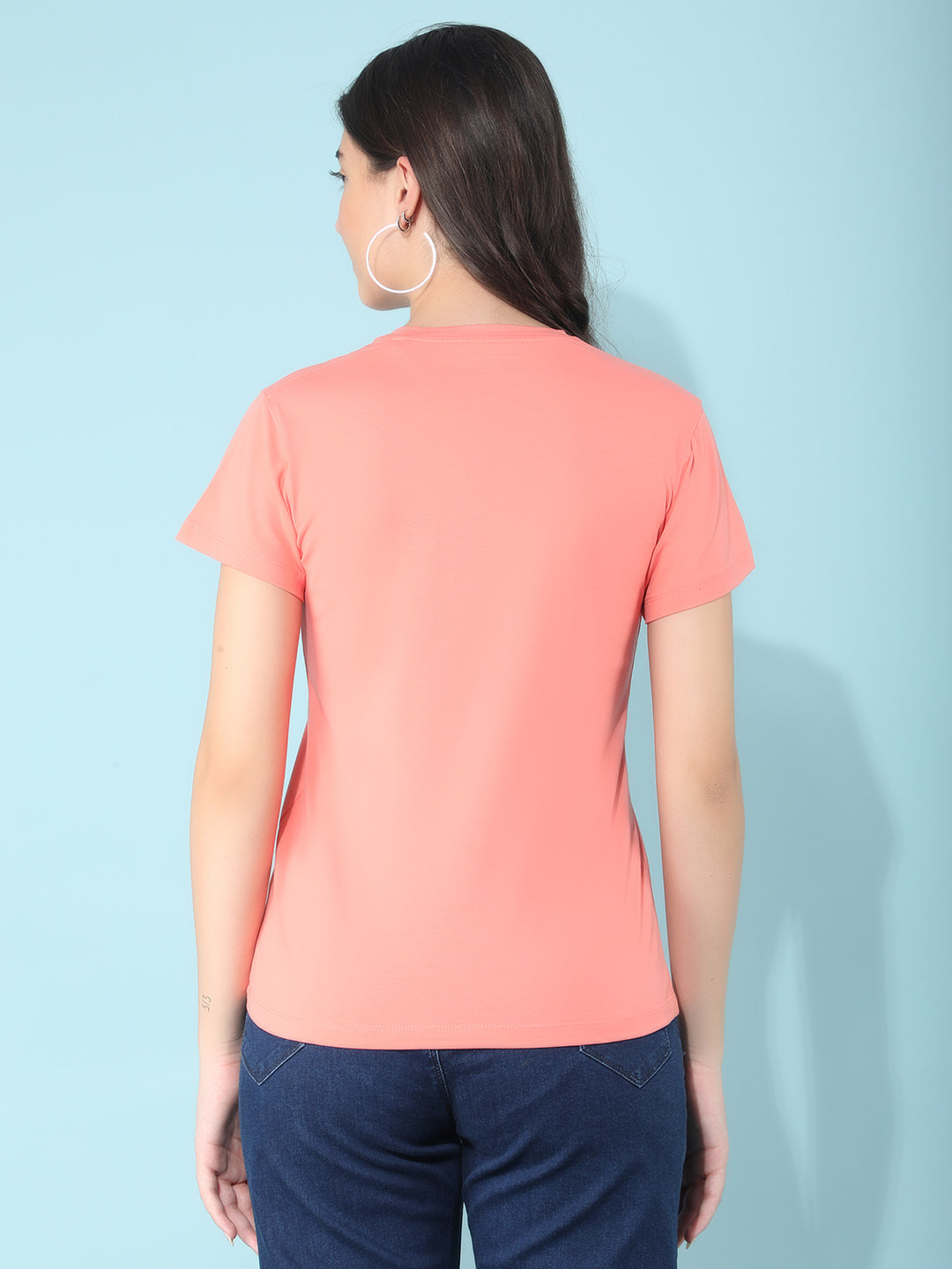 Peach T-Shirt-Women T-Shirts-Crimsoune Club