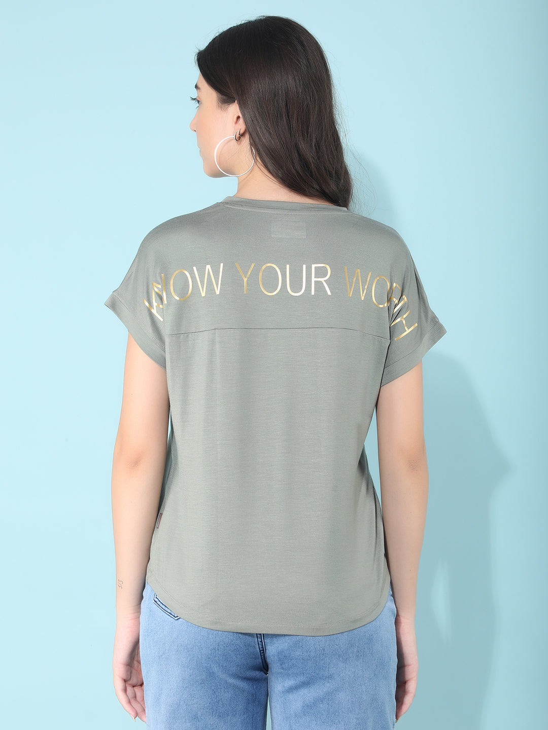 Olive Graphic Printed T-Shirt-Women T-shirts-Crimsoune Club