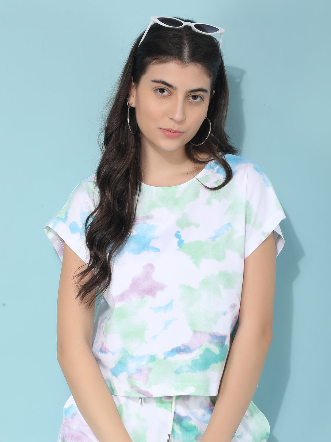 Multi Color Printed Crop T-Shirt-Women T-Shirts-Crimsoune Club