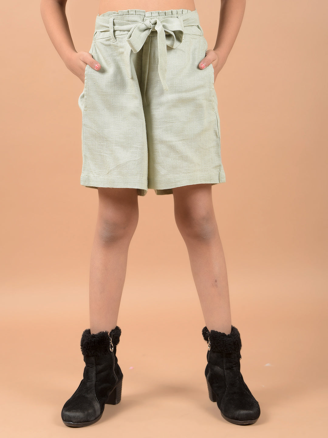 White Linen Hot-Pants-Girls Shorts-Crimsoune Club