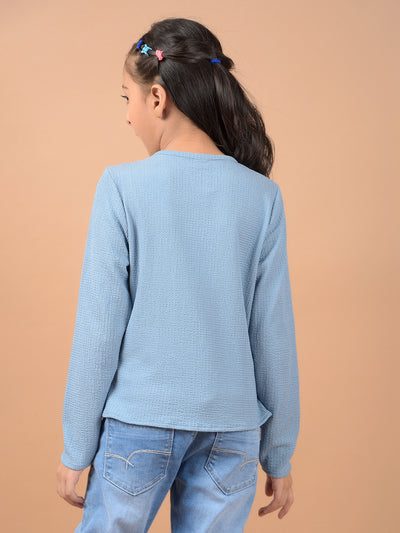 Blue Cut-Out Top