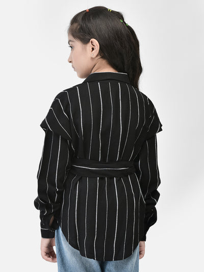 Black Striped Dress-Girls Dress-Crimsoune Club