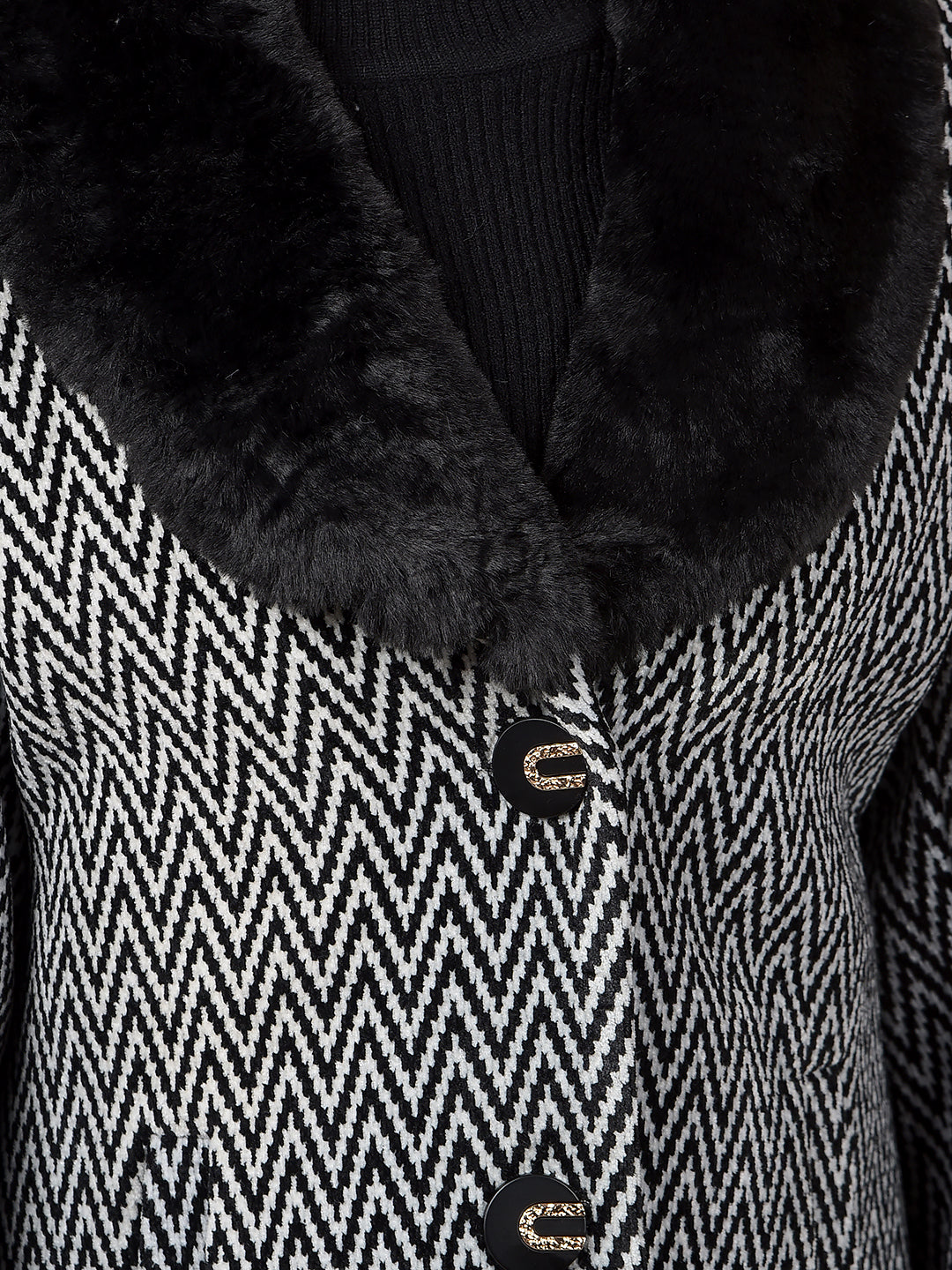 Black Jacquard Coat