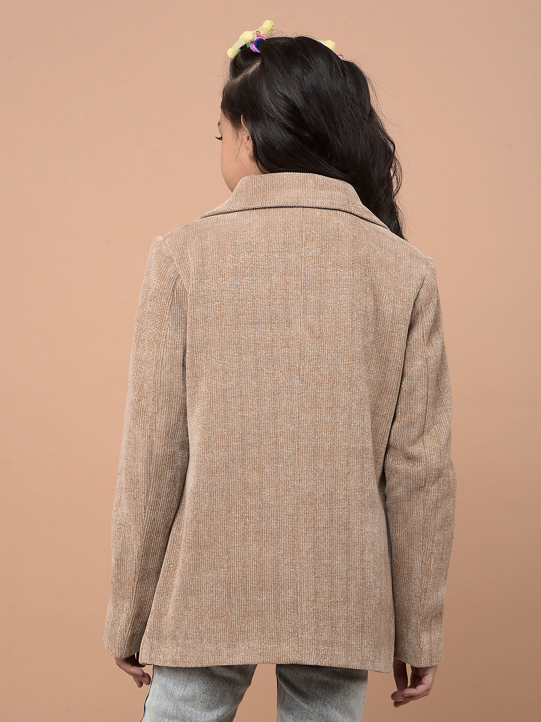 Brown Printed Corduroy Coat