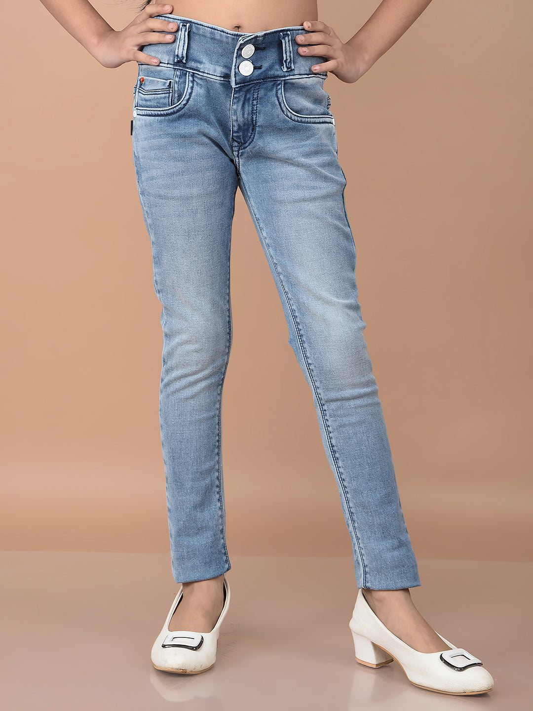 Blue High-Waist Jeans