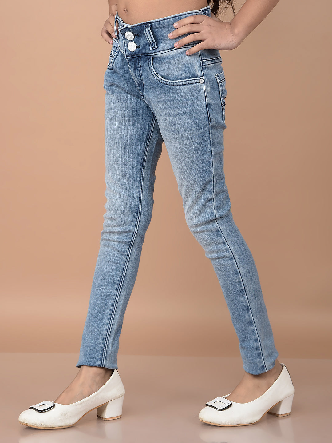 Blue High-Waist Jeans