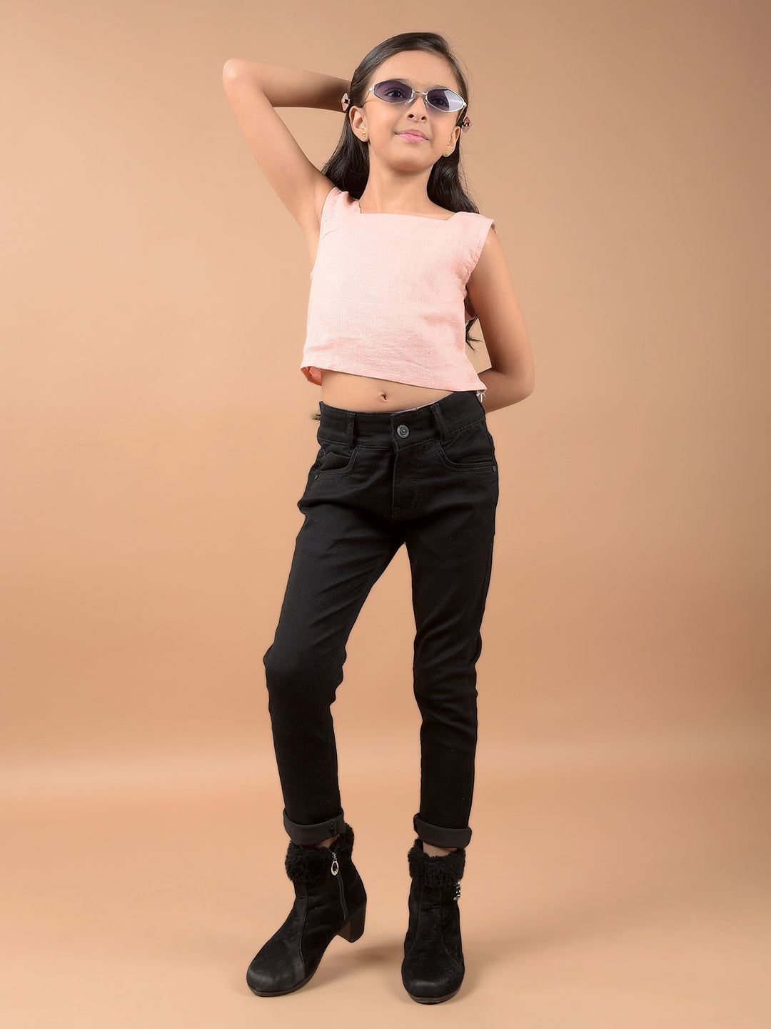 Black Skinny Stretchable Jeans-Girls Jeans-Crimsoune Club