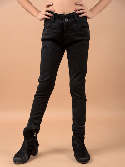 Black Skinny Stretchable Jeans-Girls Jeans-Crimsoune Club