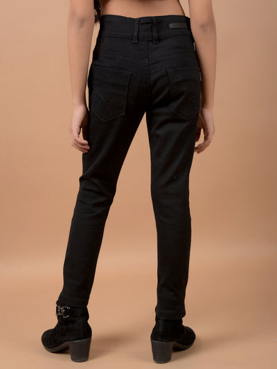 Black Skinny Stretchable Jeans-Girls Jeans-Crimsoune Club