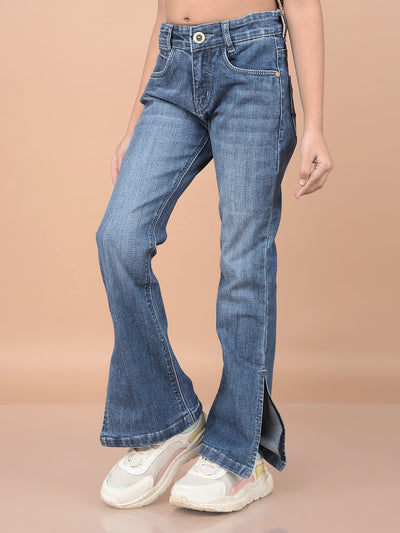 Blue Light-Fade Boot Cut Jeans