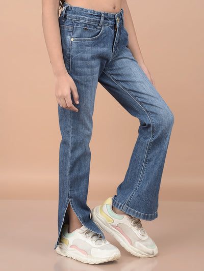 Blue Light-Fade Boot Cut Jeans