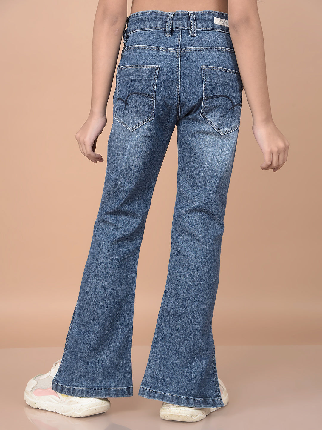 Blue Light-Fade Boot Cut Jeans