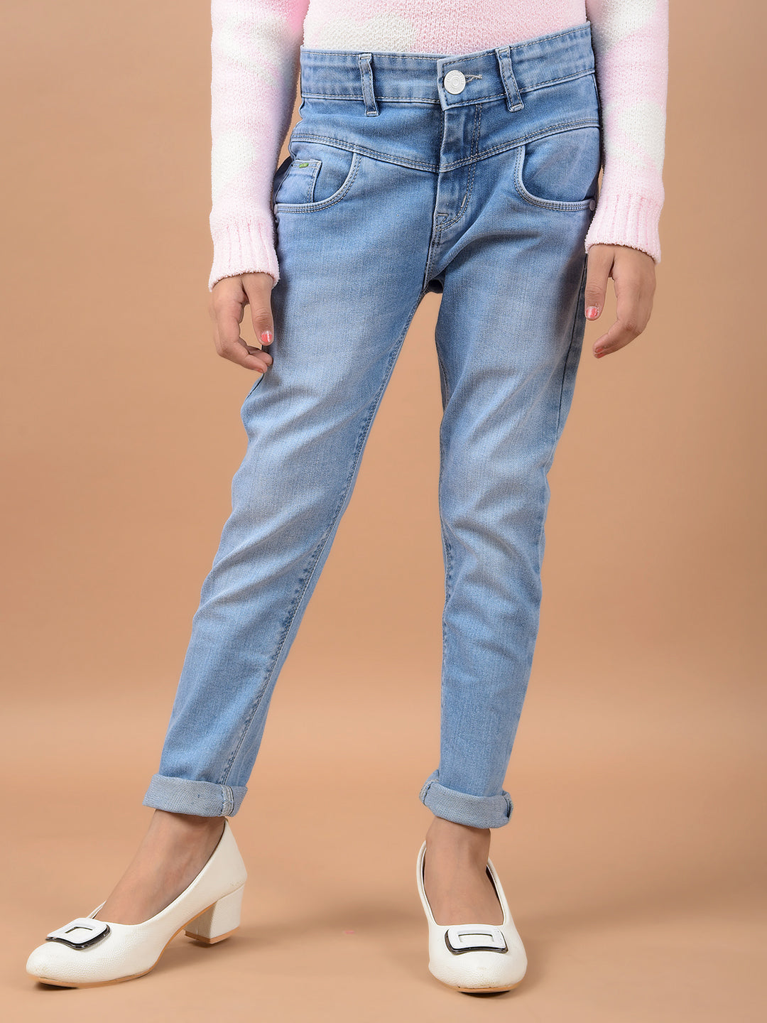 Blue High-Rise Jeans-Girls Jeans-Crimsoune Club