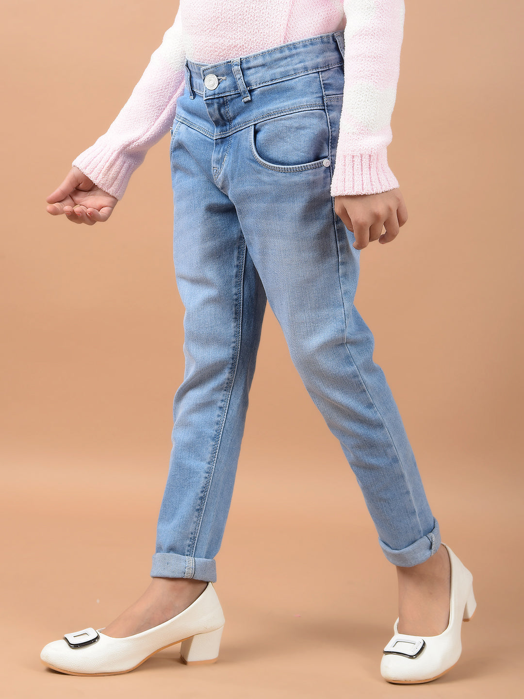 Blue High-Rise Jeans-Girls Jeans-Crimsoune Club