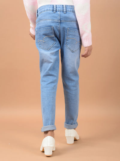 Blue High-Rise Jeans-Girls Jeans-Crimsoune Club