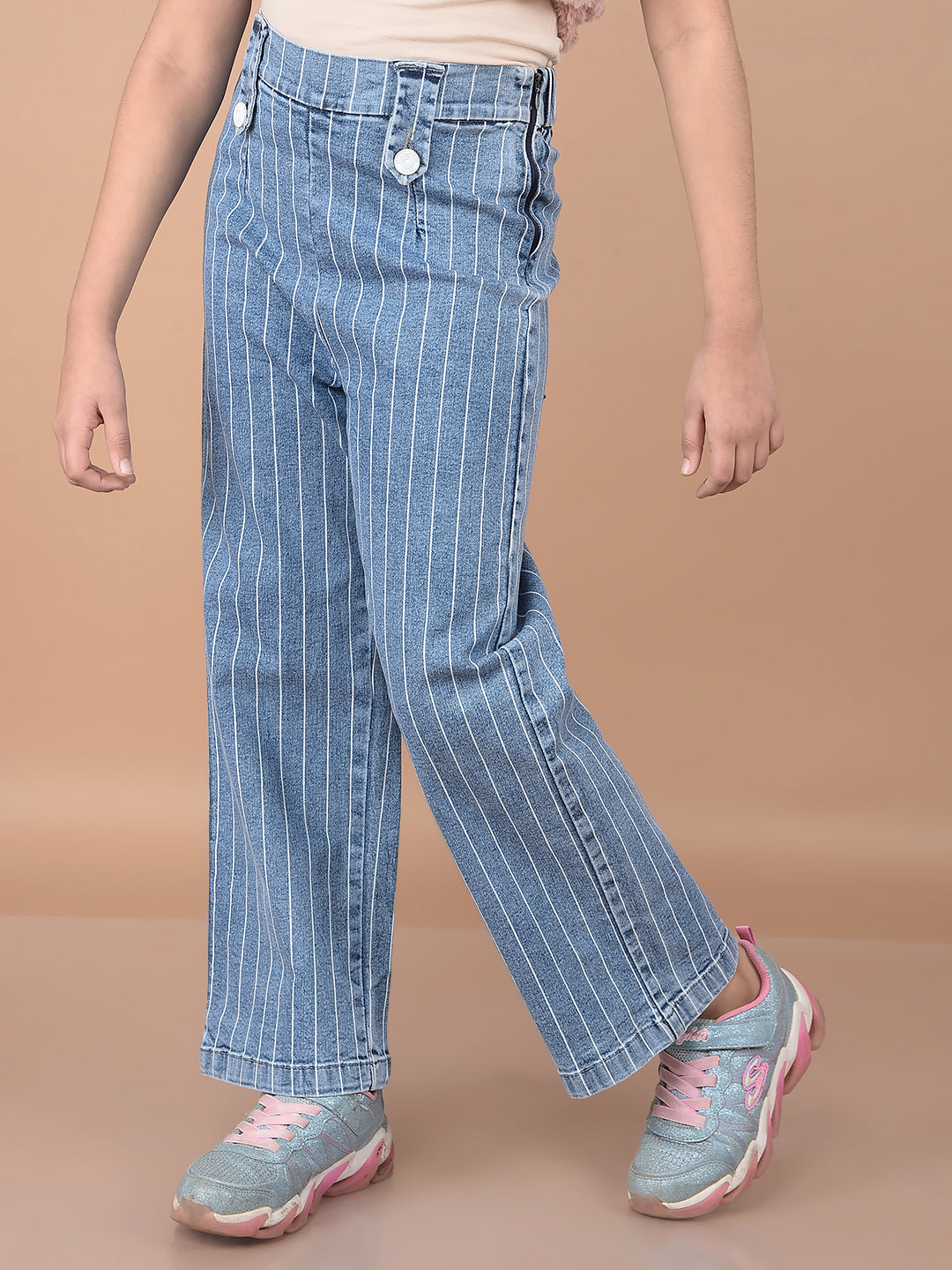 Striped Bootcut Jeans