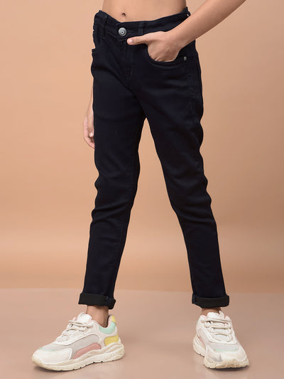 Navy Blue Ankle Fit Jeans