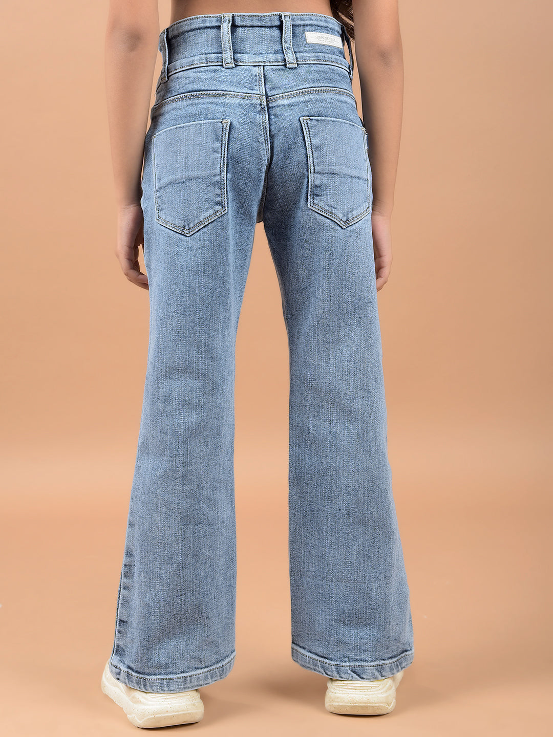 Blue Bootcut High-Waist Jeans-Girls Jeans-Crimsoune Club