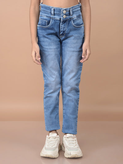 Blue Skinny High-Waist Jeans