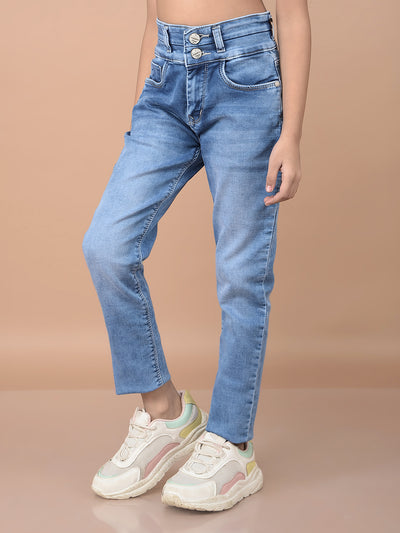 Blue Skinny High-Waist Jeans