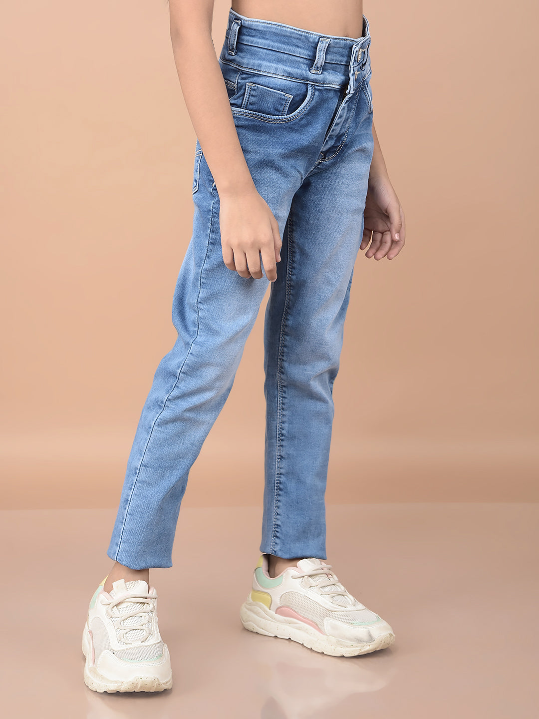 Blue Skinny High-Waist Jeans