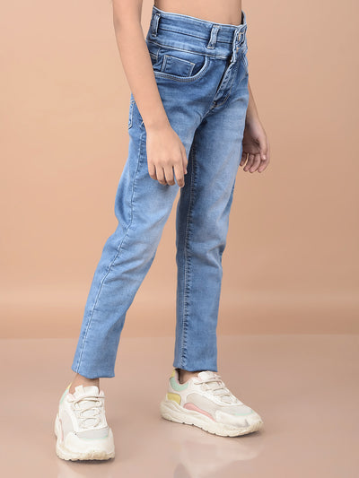 Blue Skinny High-Waist Jeans