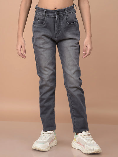 Grey Skinny High-Waist Jeans