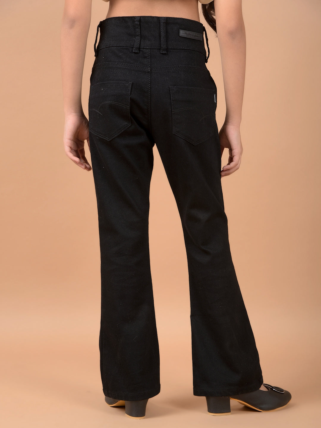 Black Bootcut High-Waist Jeans-Girls Jeans-Crimsoune Club