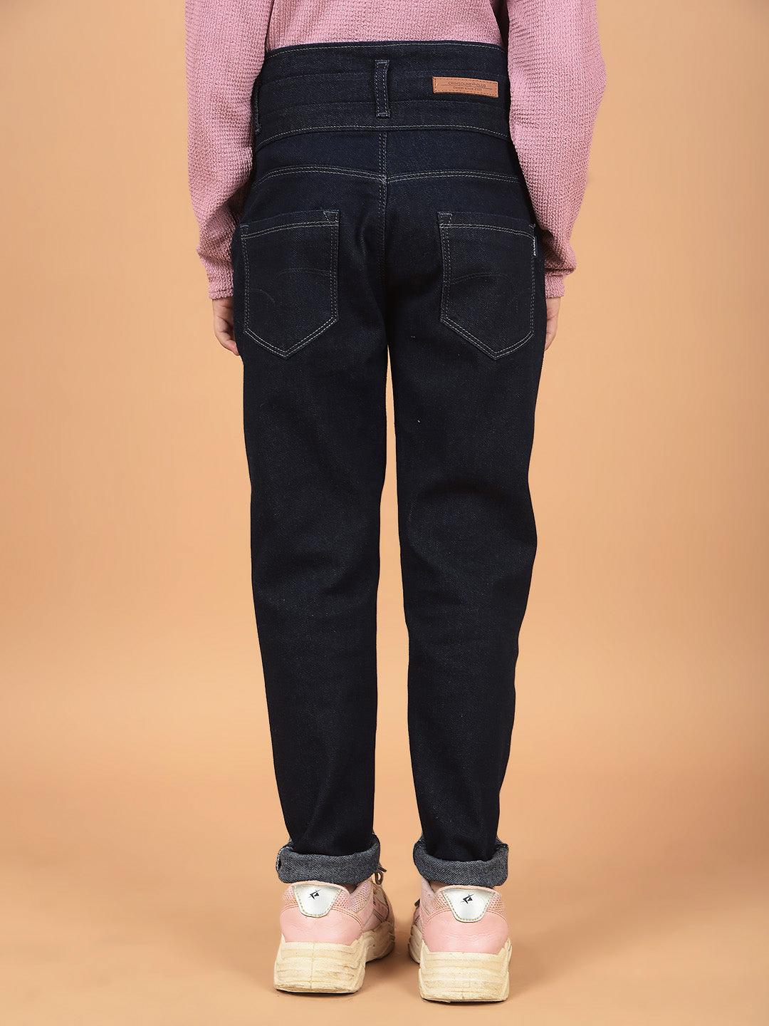 Navy Blue High-Waist Jeans